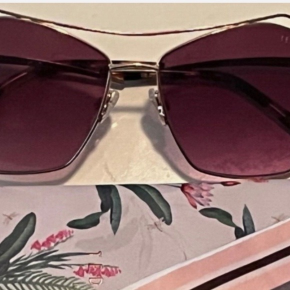 Ted Baker Geometric Aviator Gradient sunglasses 58MM Gold Purple Brown TWS188 main image 11